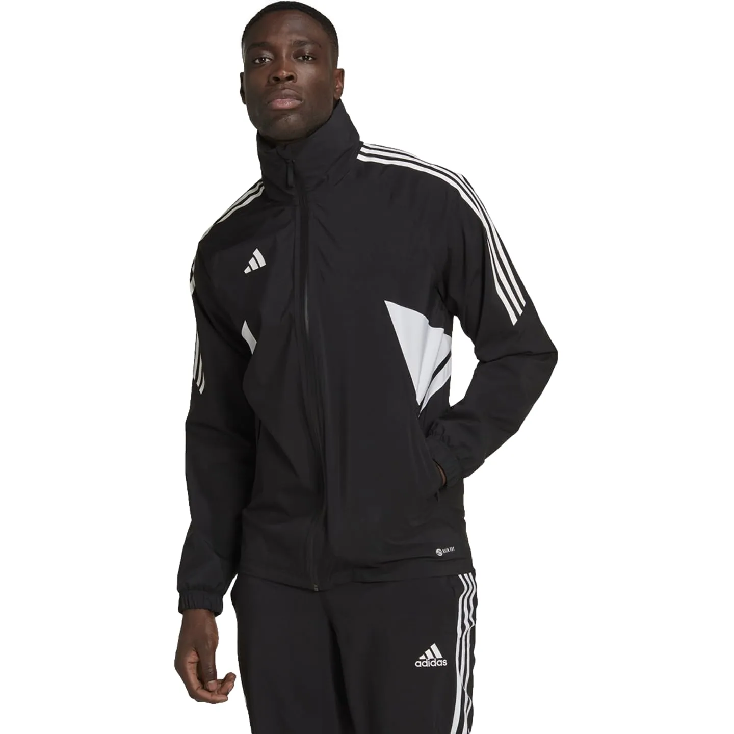 Adidas Men's Soccer Condivo 22 Rain Jacket - X-Large, Water-Repellent, Breathable, Adjustable Hood