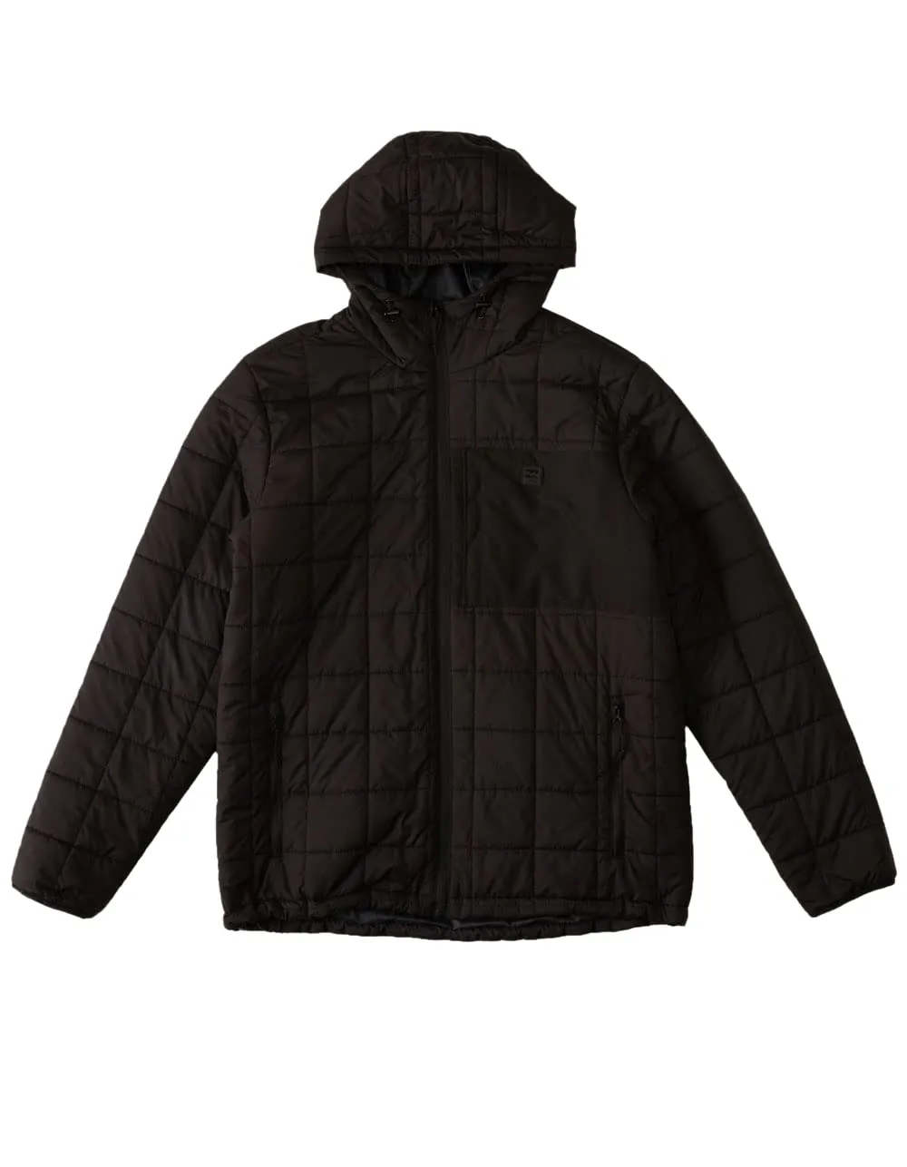 Billabong Journey Puffer Jacket Black MD - Lightweight, Recycled Materials, DWR Coating, Hooded