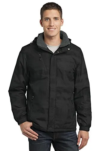 Brushstroke Print Insulated Jacket X-Small - Water-Resistant, Plush Insulation, Zip-Off Hood