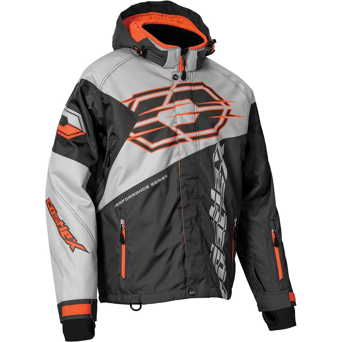 Castle X Men's Code Jacket Silver/Charcoal/Orange X-Large - Waterproof, Insulated, Durable Design