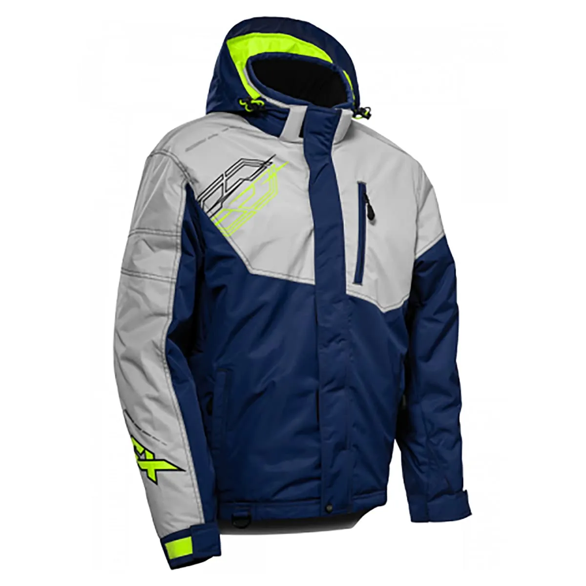 Castle X Men's Phase Jacket Large - Silver/Navy/Hi-Vis - Waterproof, Insulated, Breathable