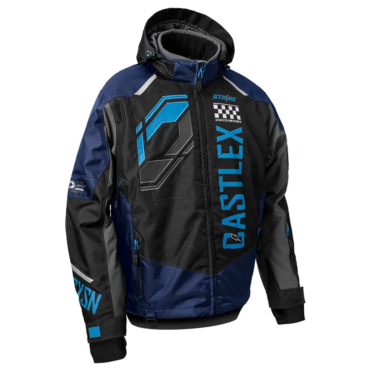 Castle X Men's Strike G5 Jacket - Navy/Black/Process Blue - Medium, Waterproof, Insulated