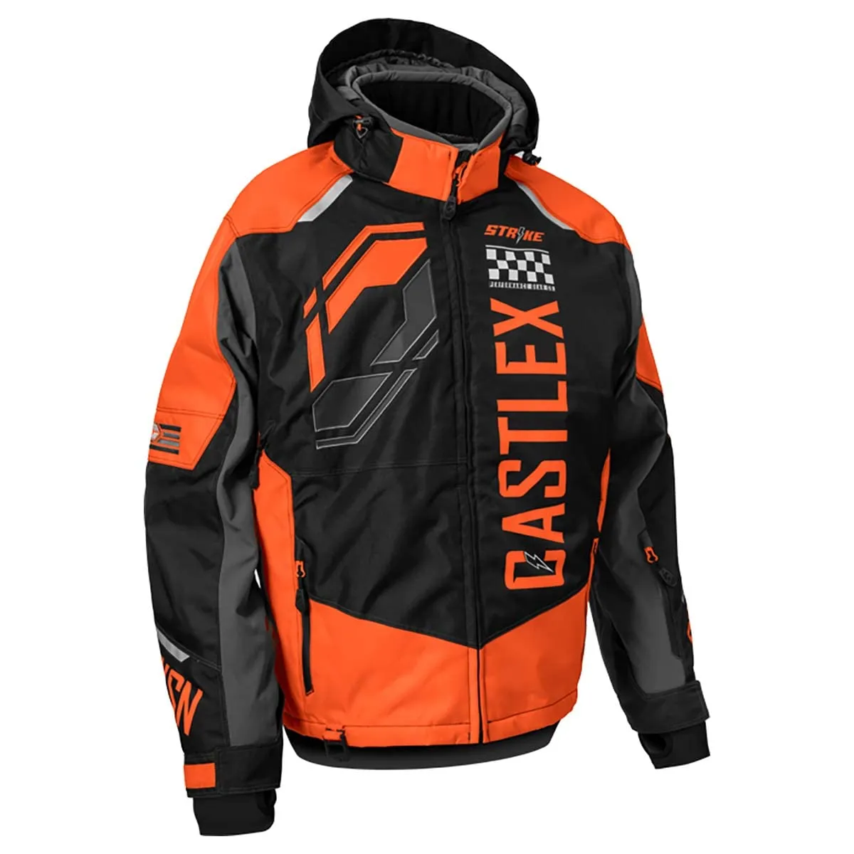 Castle X Men's Strike G5 Jacket 3X-Large - Waterproof, Insulated, Reflective, Orange/Black/Charcoal