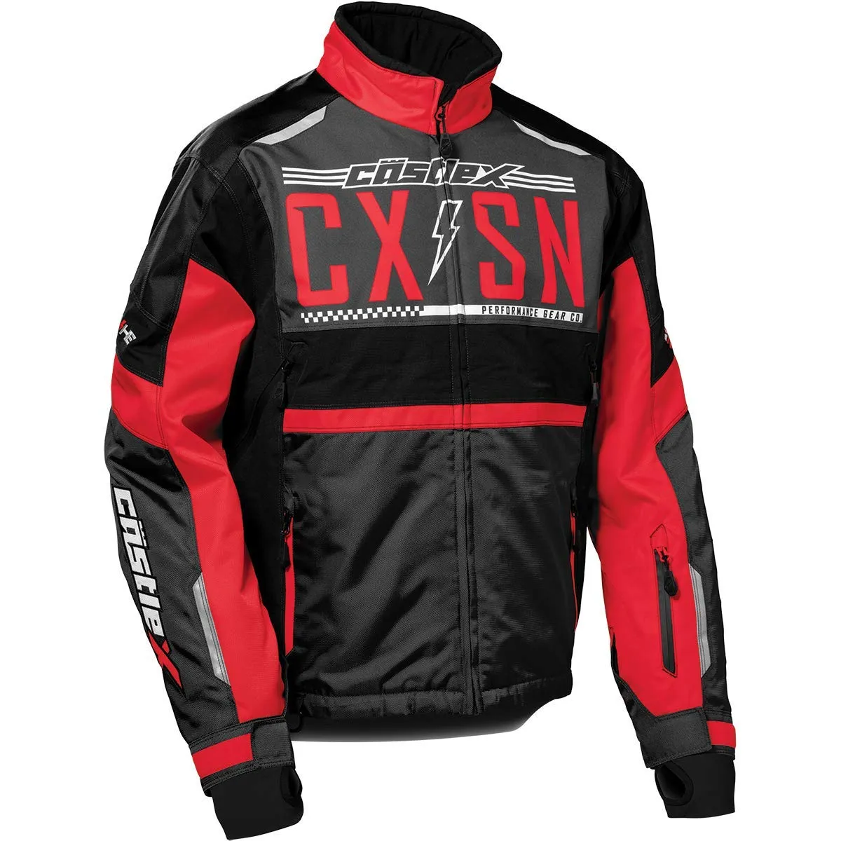 Castle X Men's Strike Jacket - Red/Charcoal/Black, X-Large, Waterproof, Insulated, Breathable