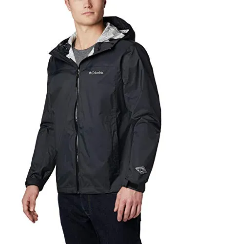 Columbia Men's EvaPOURation Jacket Small - Waterproof, Breathable, Adjustable Hood, Packable Design