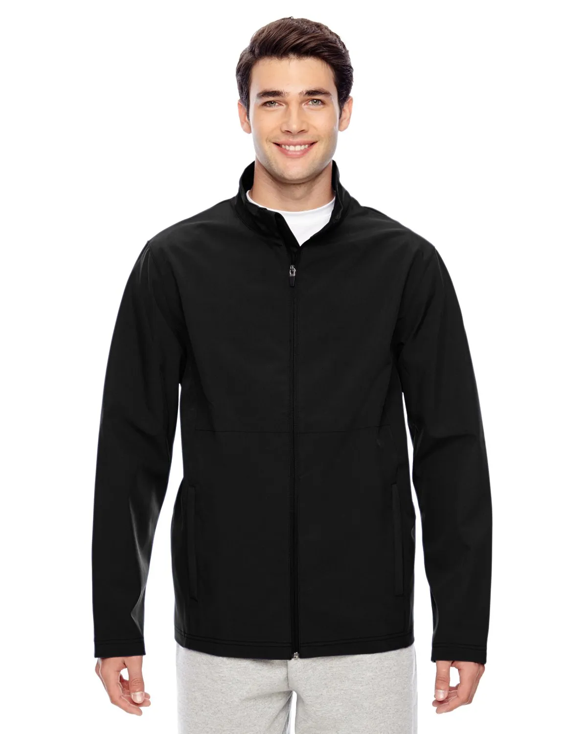 Men's 2XL Black Soft Shell Jacket - Wind & Water Resistant, Breathable, Zippered Pockets