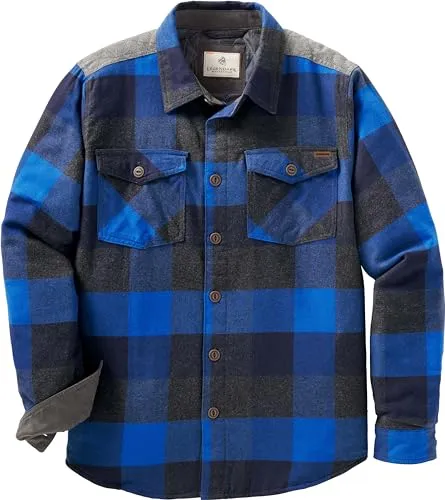 Men's 4X-Large Big Tall Woodsman Quilted Shirt Jacket - Heavyweight Insulated Flannel