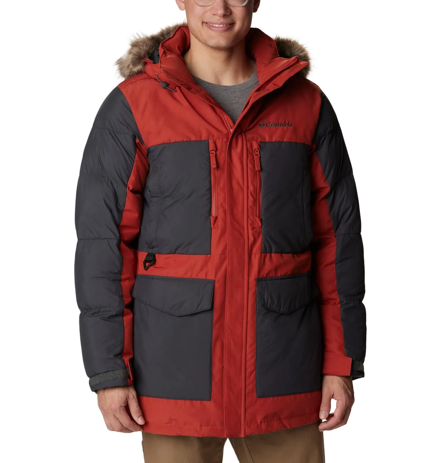 Men's 4X Columbia Marquam Peak Fusion Parka with Omni-Heat, Water-Resistant Fabric, and Insulation