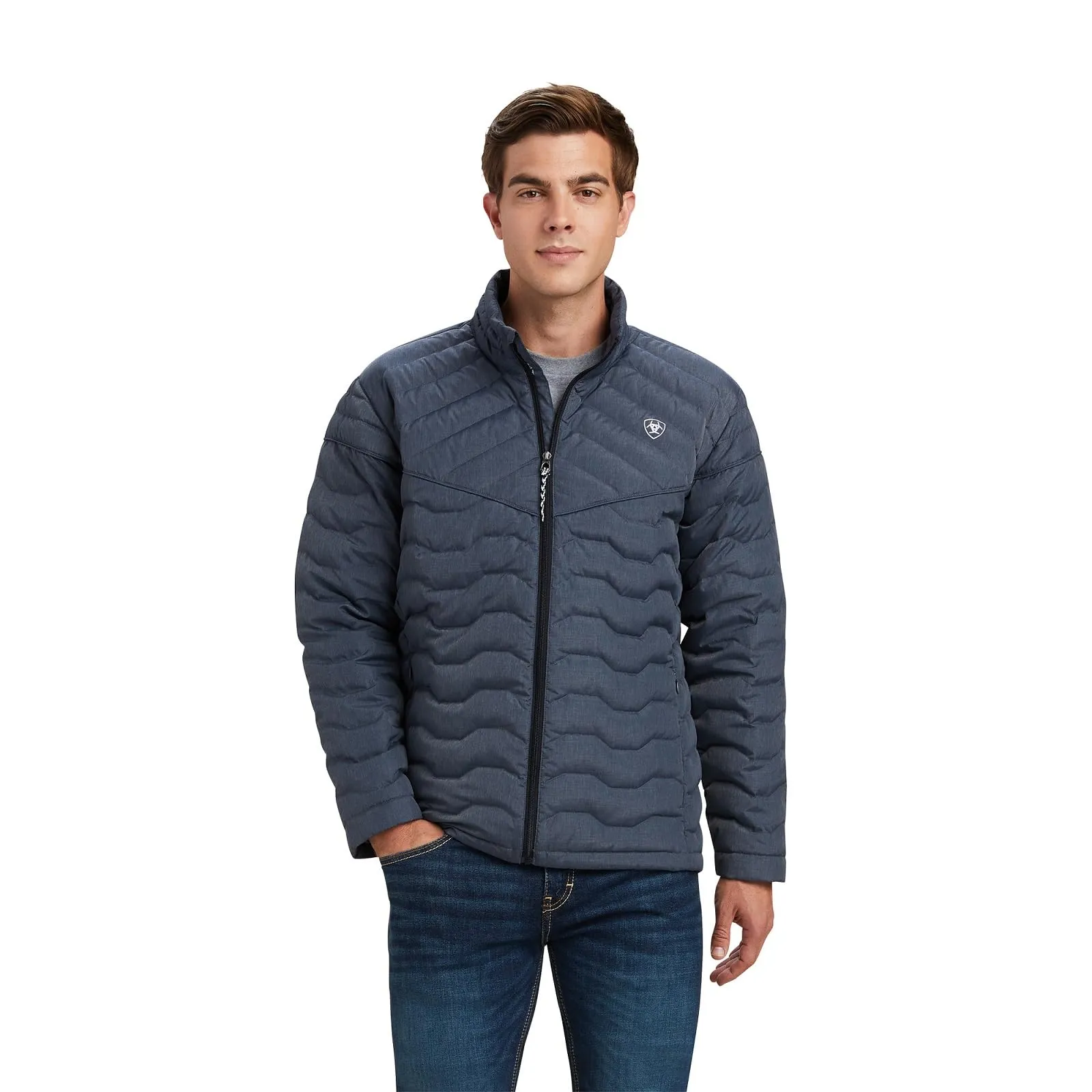 Men's ARIAT Ideal Down Jacket - EcoDry, Water-Resistant, X-Small, Wind-Resistant, Variegated Quilted Style