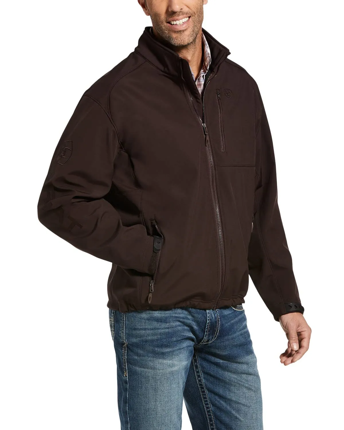 Men's ARIAT Logo 2.0 Patriot Softshell Jacket - Small, Water Resistant, Windproof, Microfleece