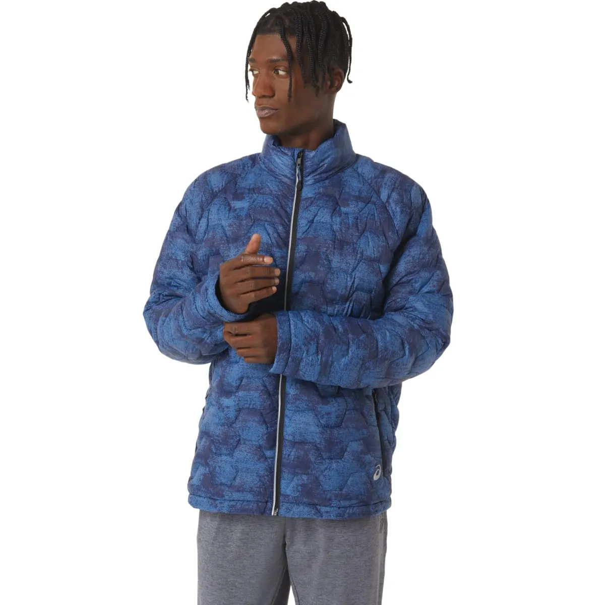 Men's ASICS Performance Insulated Jacket - Medium, Quick-Drying, Full Zip, 100% Polyester