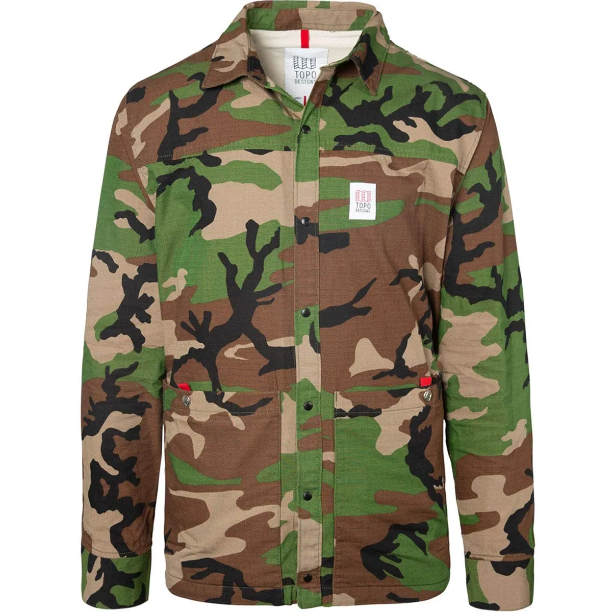 Men's Camo Field Jacket - Large - Durable Cotton/Nylon Ripstop with Spacious Pockets