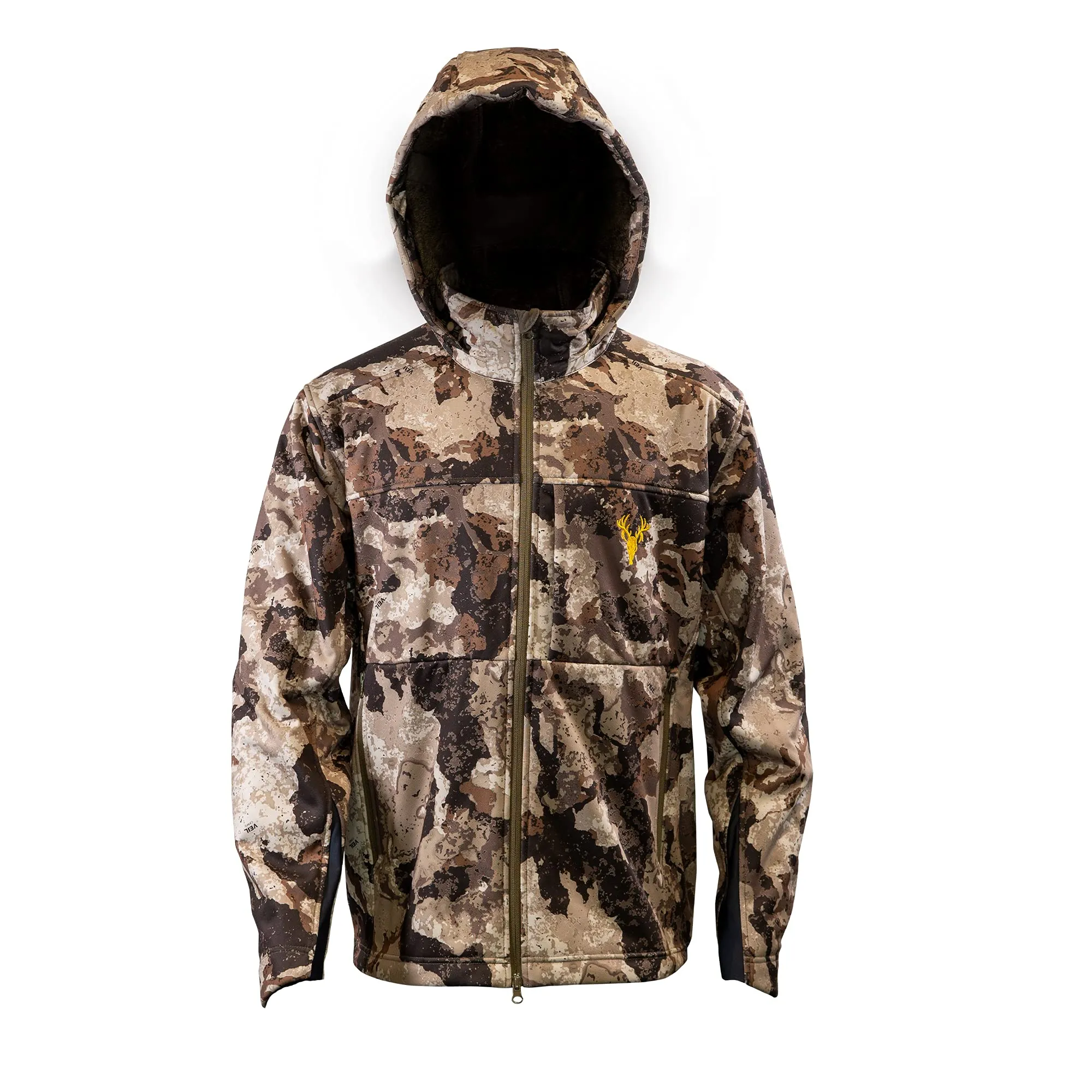 Men’s Camo Softshell Jacket - Waterproof, Fleece-Lined, Stretchable Medium Tactical Outdoor Wear