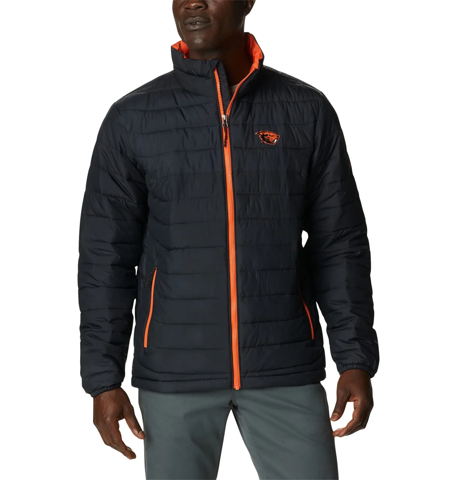 Men's Collegiate Powder Lite Jacket OSU Black X-Large - Omni-Heat Insulation & Water Resistant