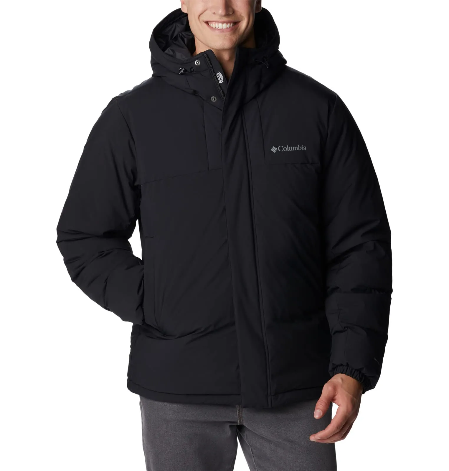 Men's Columbia Aldercrest Down Hooded Jacket Small - OMNI-HEAT Warmth, POWER DOWN Insulation