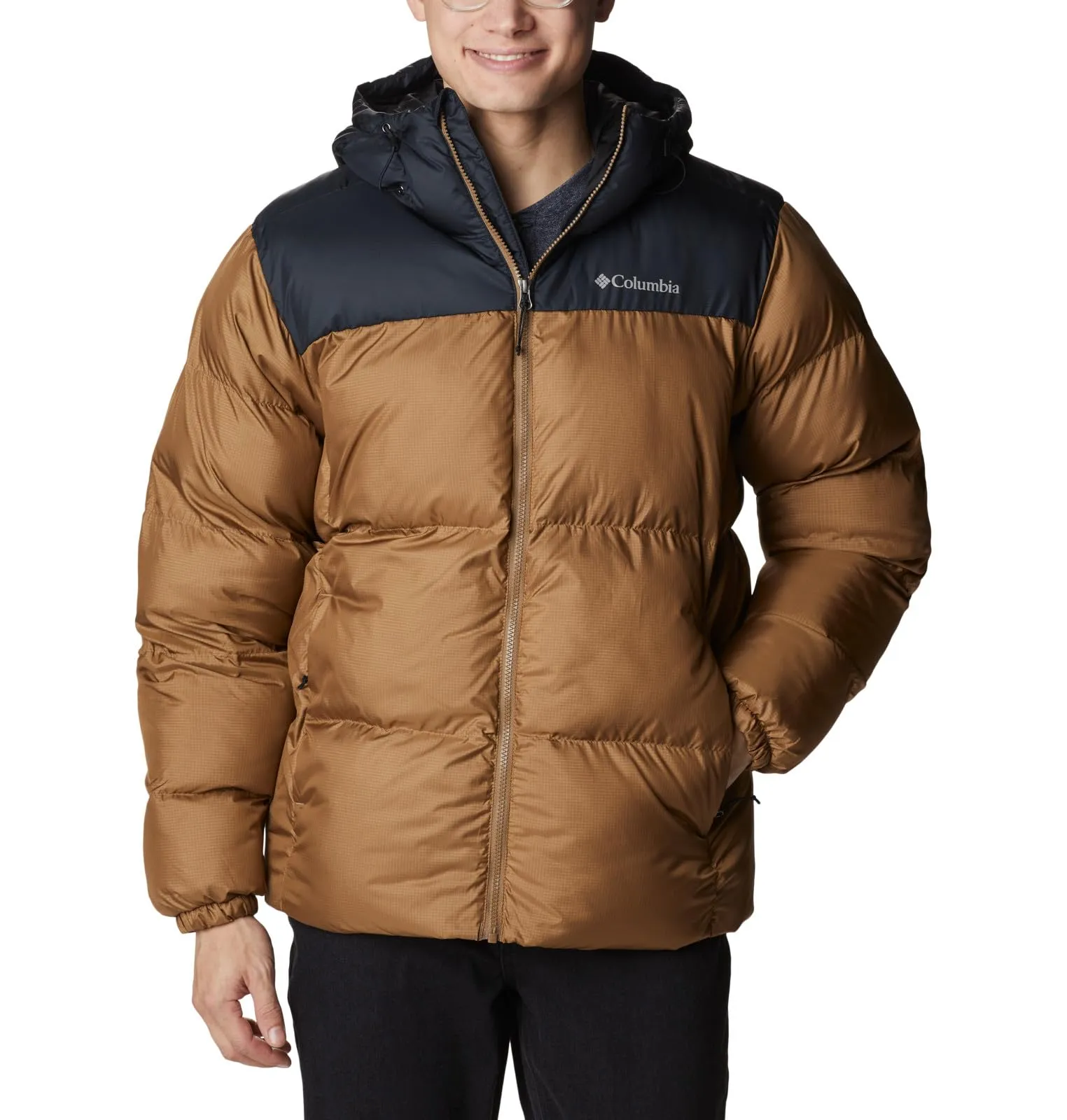 Men's Columbia Puffect Hooded Jacket - Water-Resistant, Thermarator Insulation, Classic Style