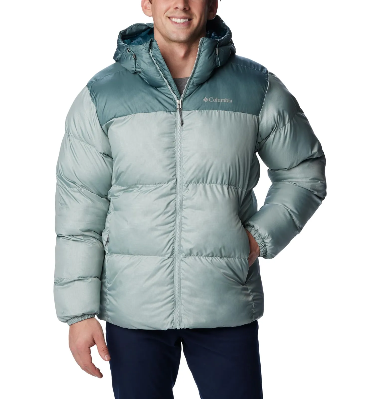 Men's Columbia Puffect Hooded Jacket - Water Resistant, Thermarator Insulation, Adjustable Hood