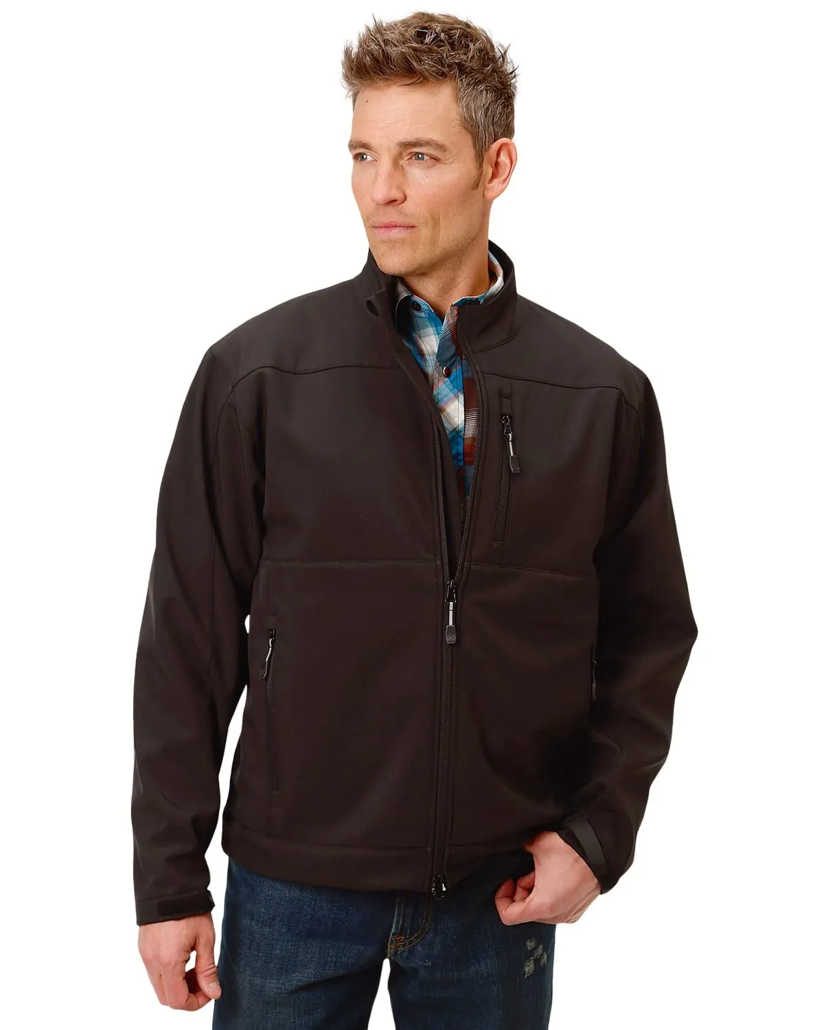 Men's Concealed Carry Softshell Jacket - Small, Wind Resistant, Water Repellent, Fleece Lined