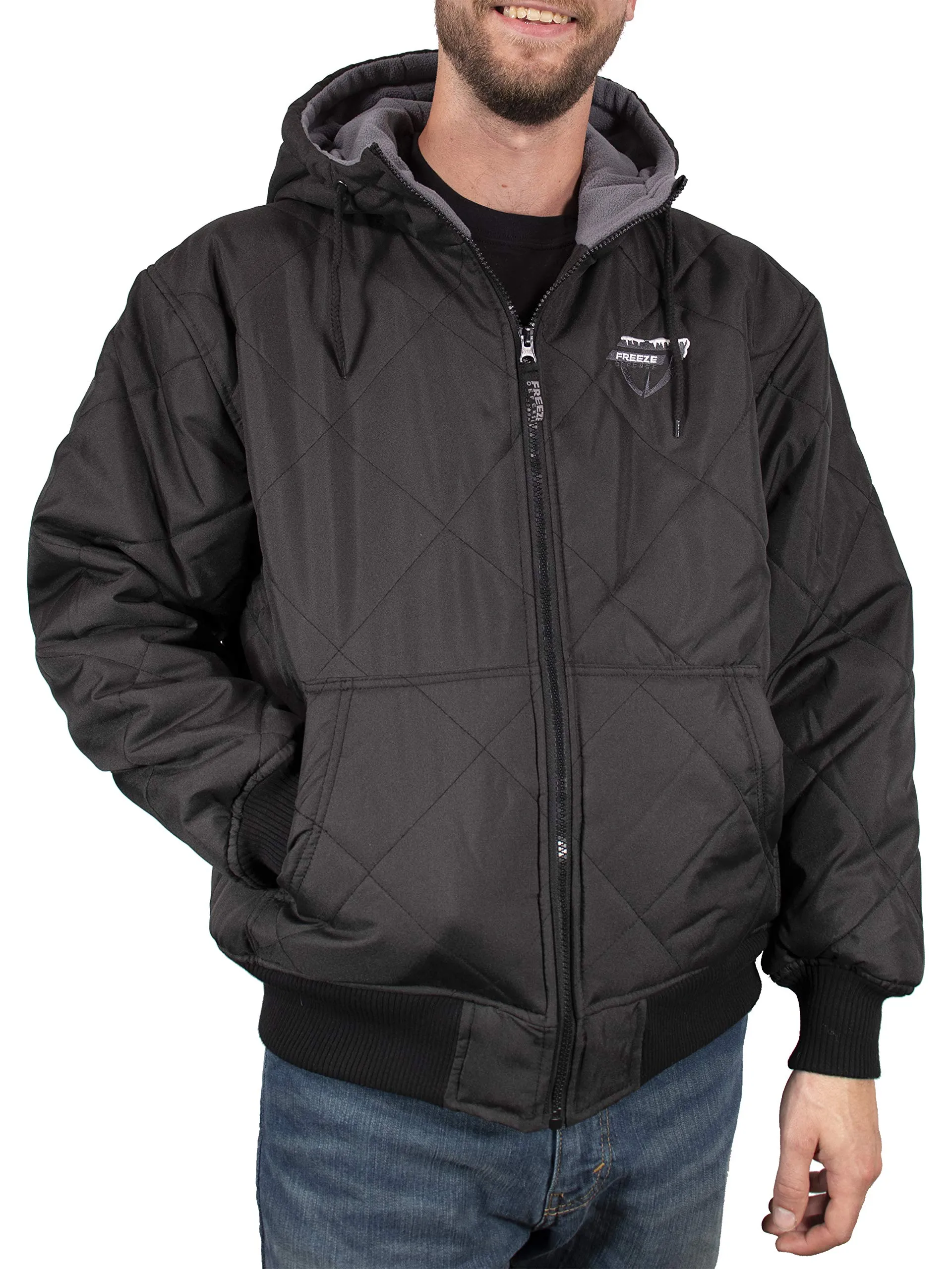 Men's Fleece Lined Quilted Winter Jacket - 8X-Large, Water & Wind Resistant, Lightweight Insulation