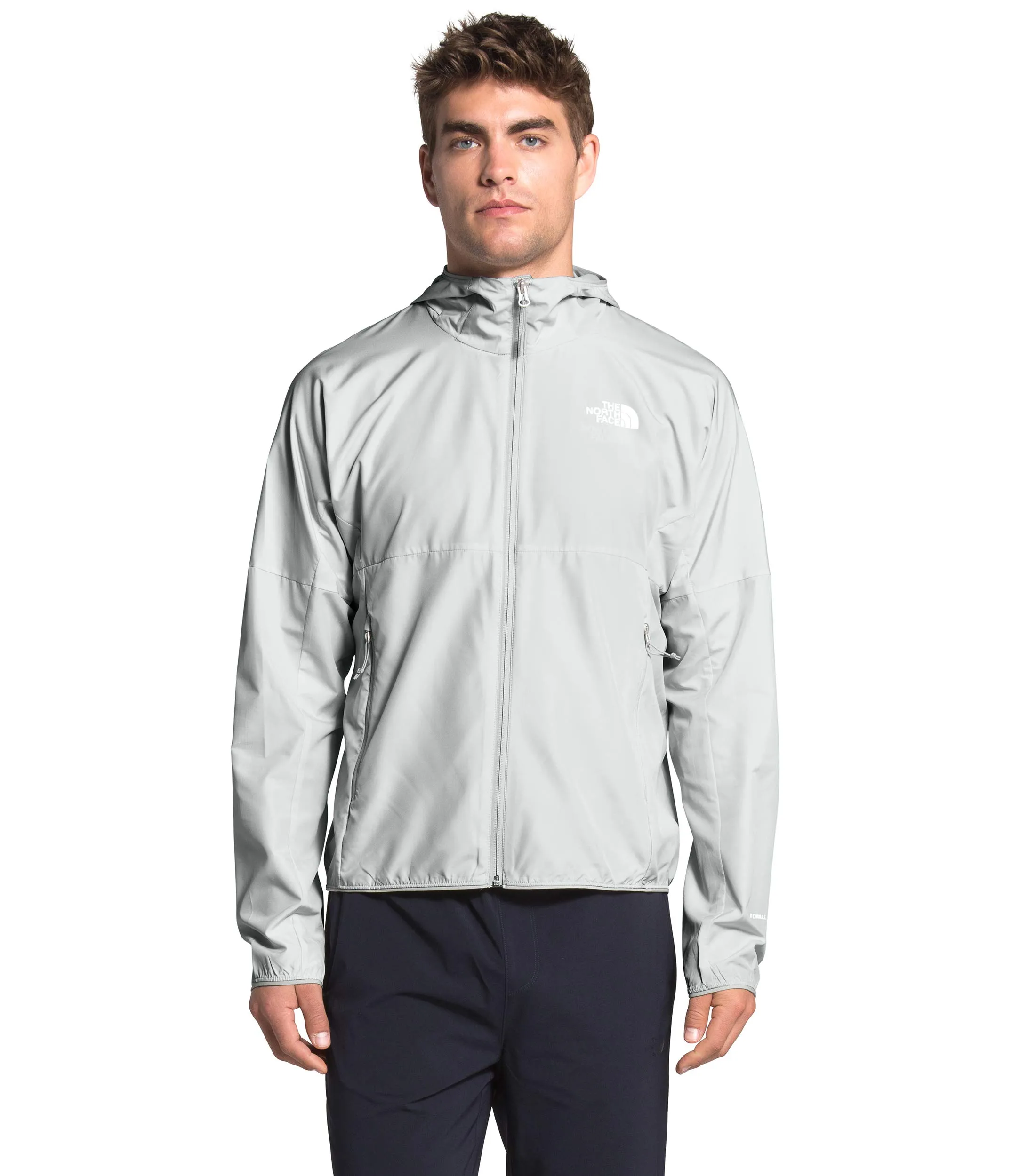 Men's Flyweight Hooded Jacket in Tin Grey, Large - Lightweight, Water-Resistant, Versatile Outerwear