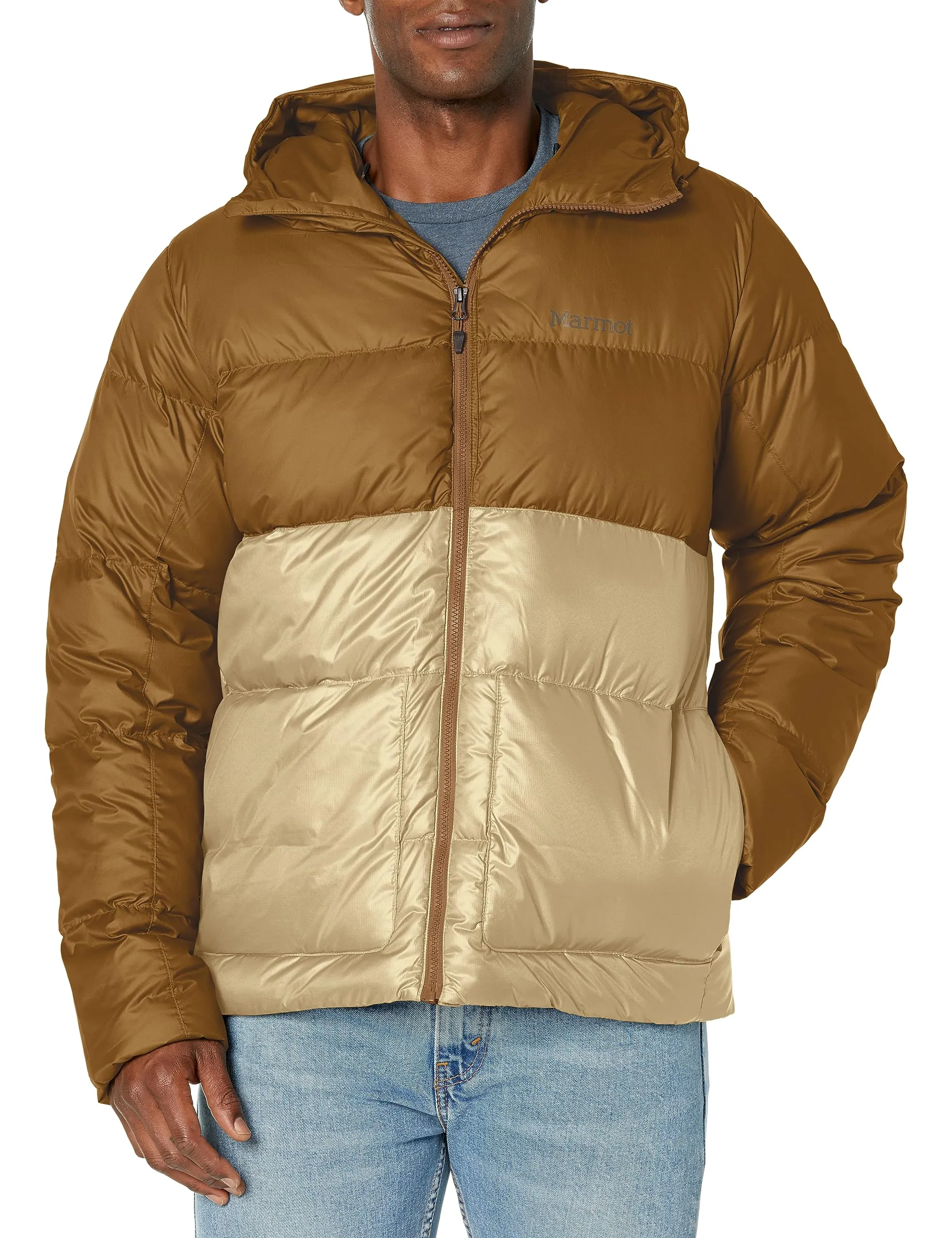 Men’s Guides Hoody Jacket - Down-Insulated, Water-Resistant, Lightweight, Hazel/Light Oak, Large