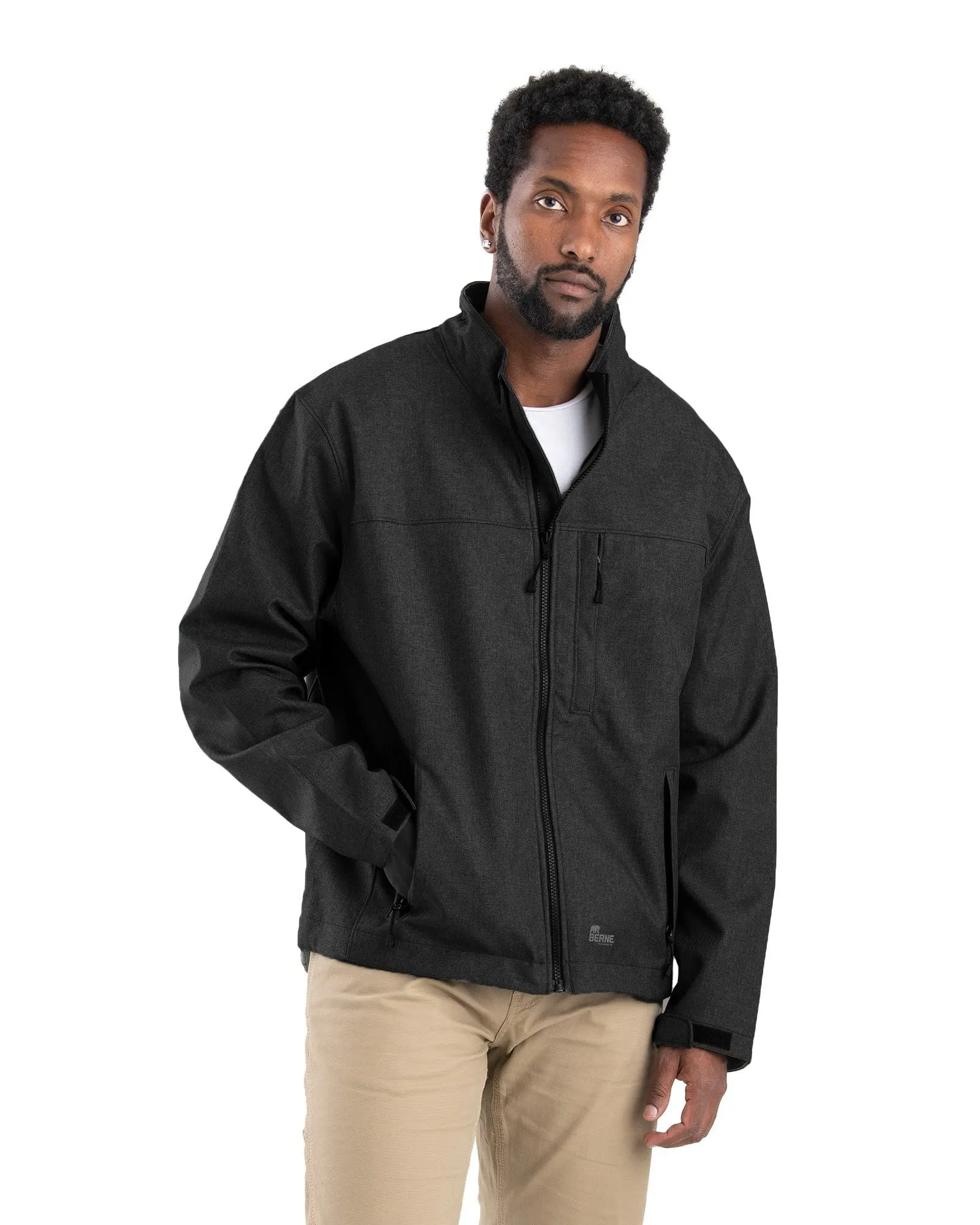 Men's Highland Softshell Jacket Medium - Water-Repellent, Wind Resistant, Durable Polyester Twill