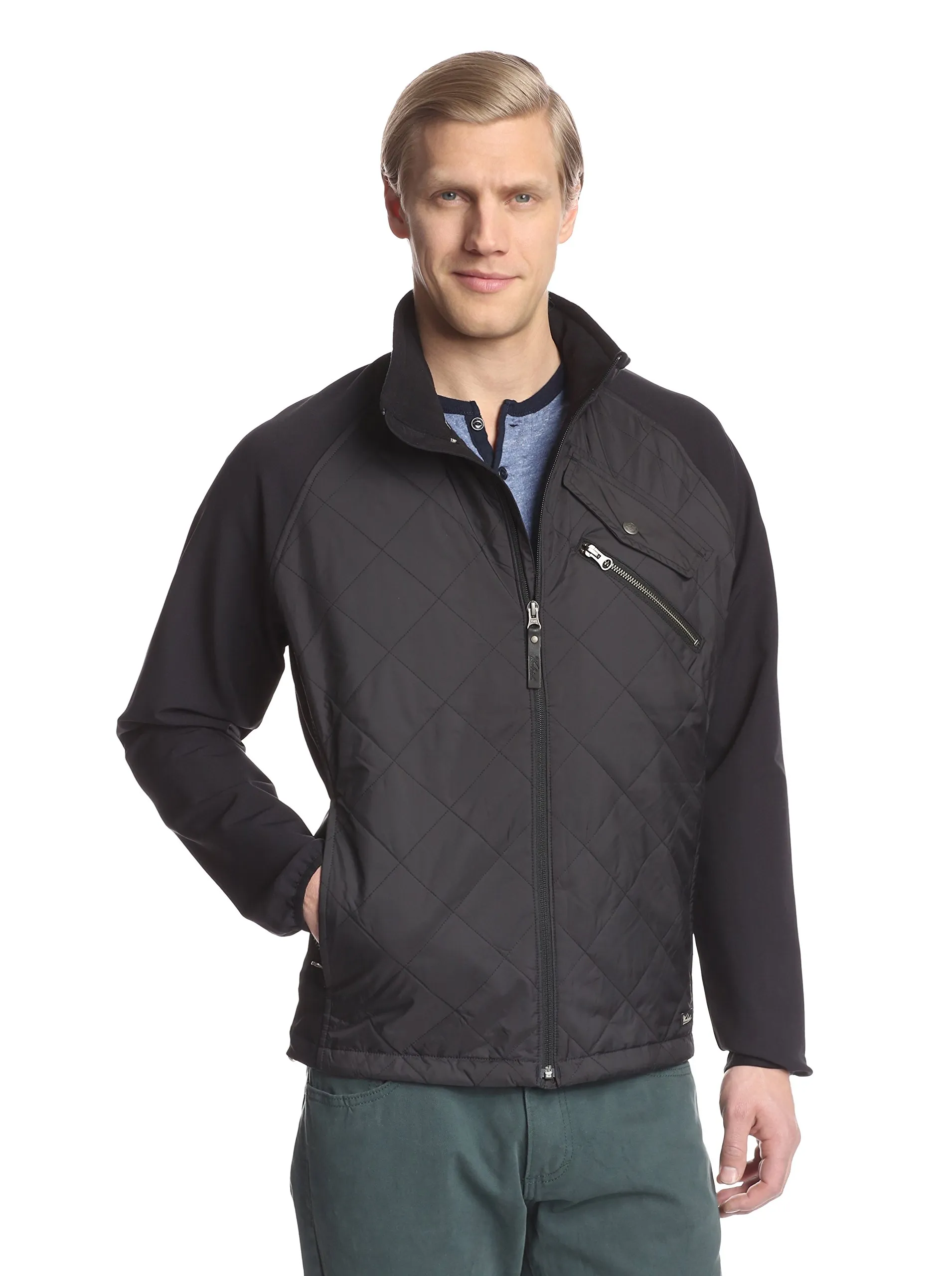 Men's Large Insulated Softshell Jacket by Woolrich - Durable Water Repellent, Adjustable Hem