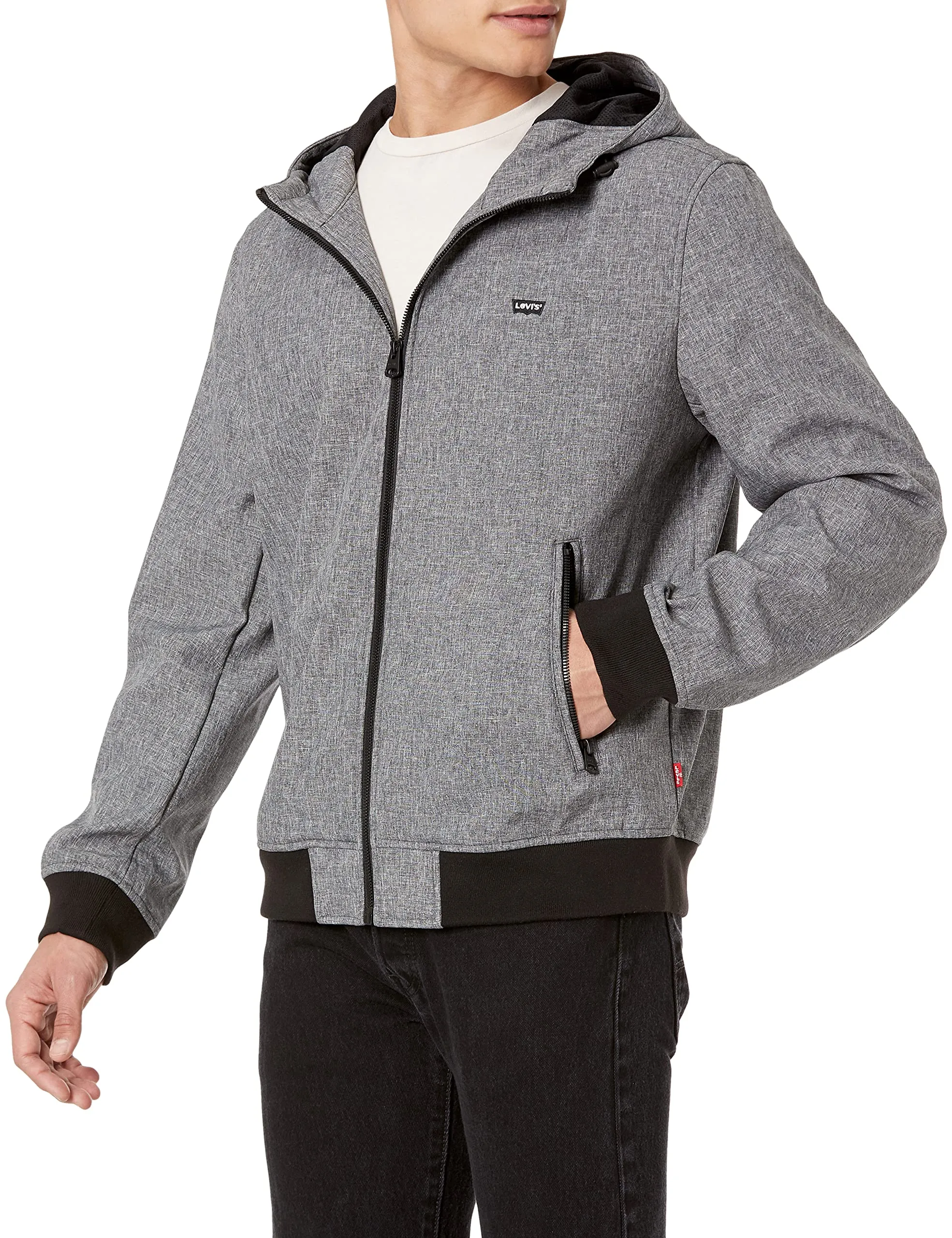 Men's Levi's Hooded Water Resistant Softshell Bomber Jacket - X-Small, Breathable, Stylish Design