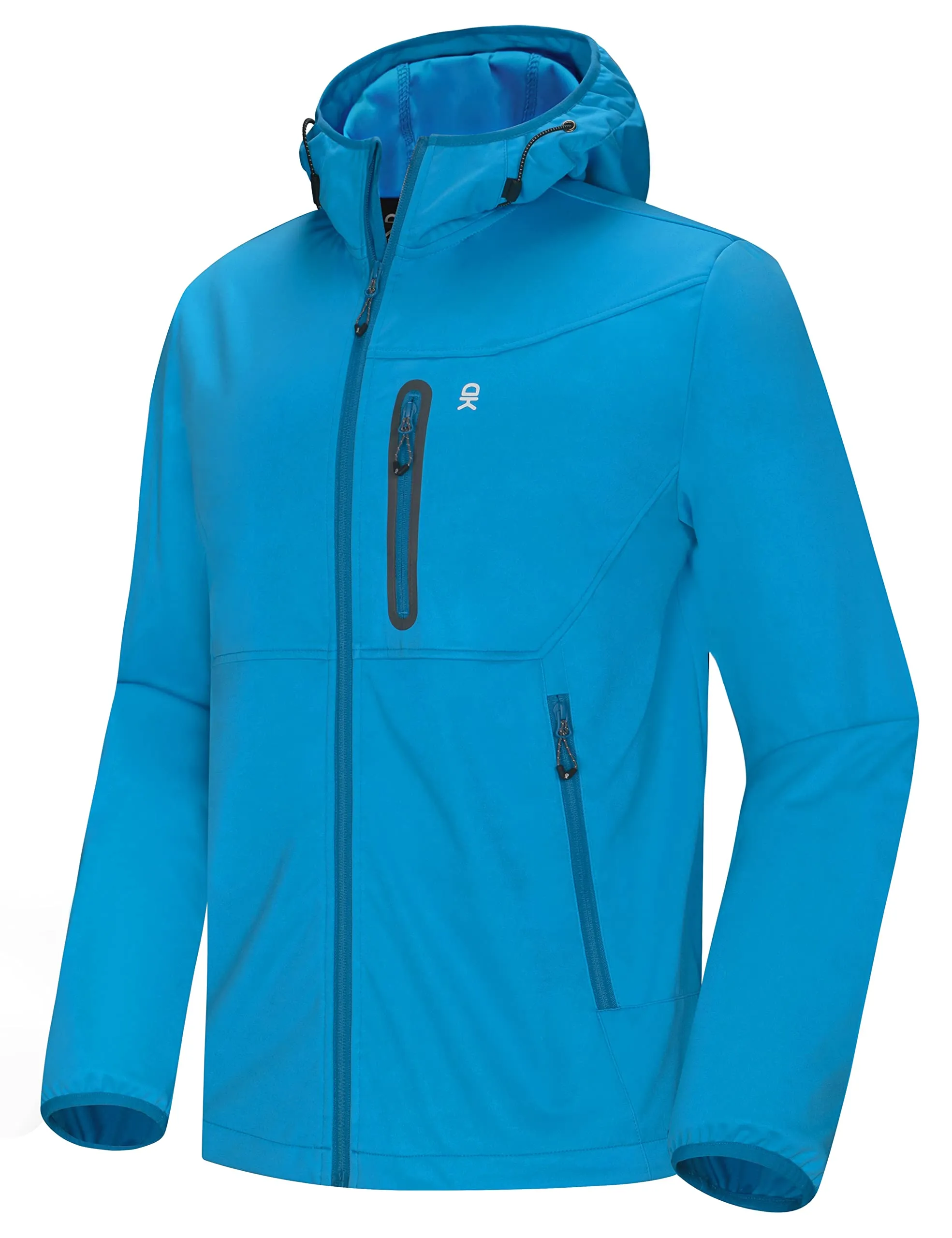 Men's Lightweight Hooded Softshell Jacket Small, Windproof, Water Repellent for Running & Hiking