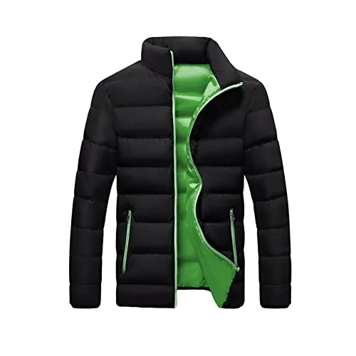 Men's Medium Lightweight Puffer Jacket Windproof Packable Down Hooded Coat Warm Winter Wear