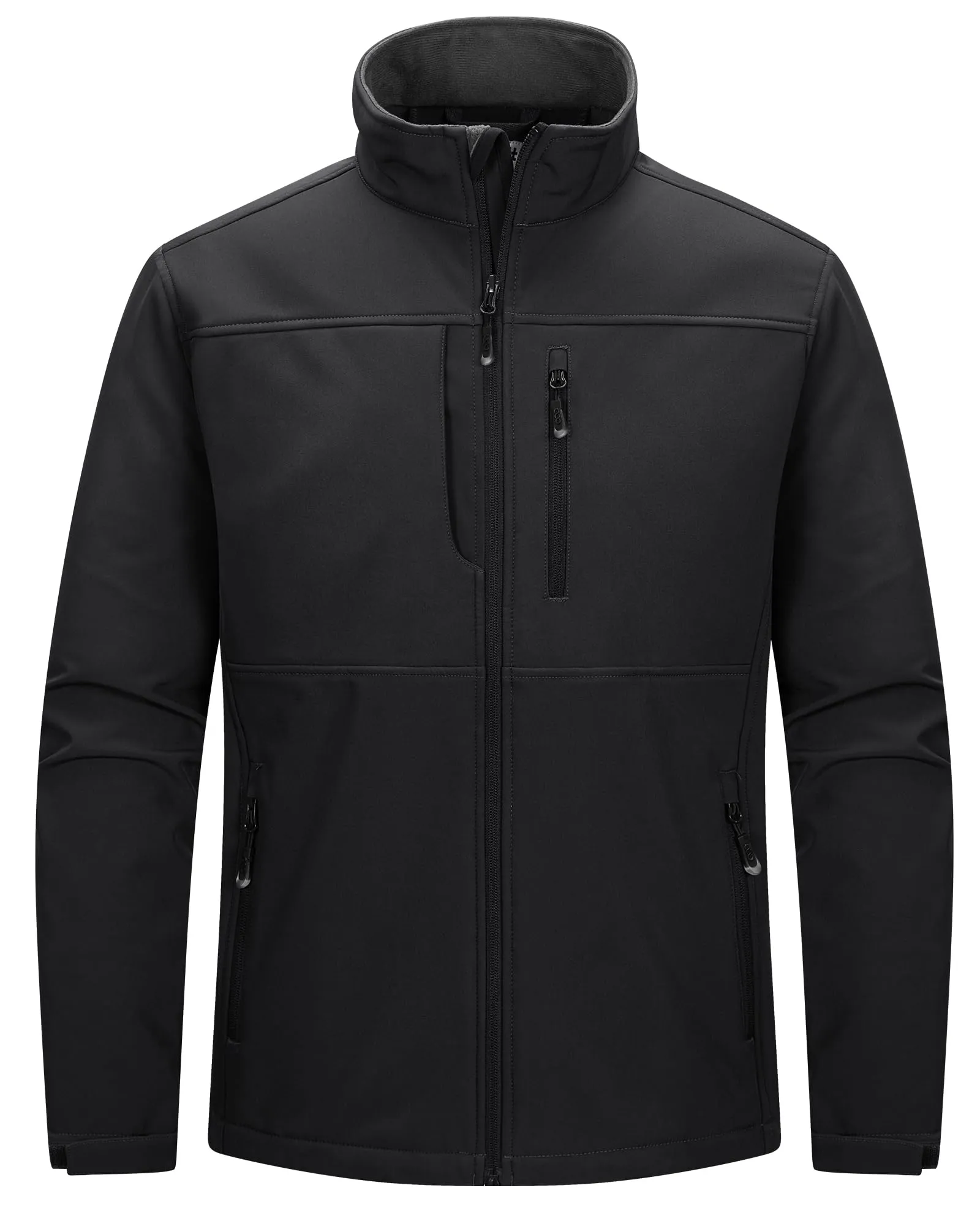 Men's Medium Lightweight Softshell Jacket - Fleece Lined, Waterproof Windbreaker for Hiking