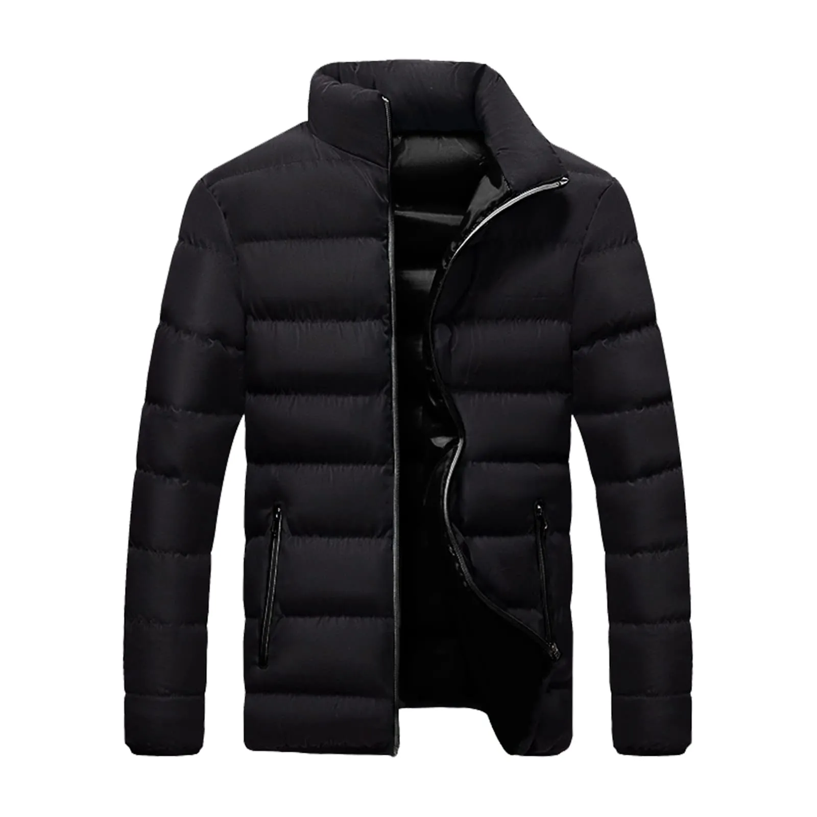 Men's Medium Winter Puffer Jacket - Warm, Lightweight, Water-Repellent, Insulated Coat