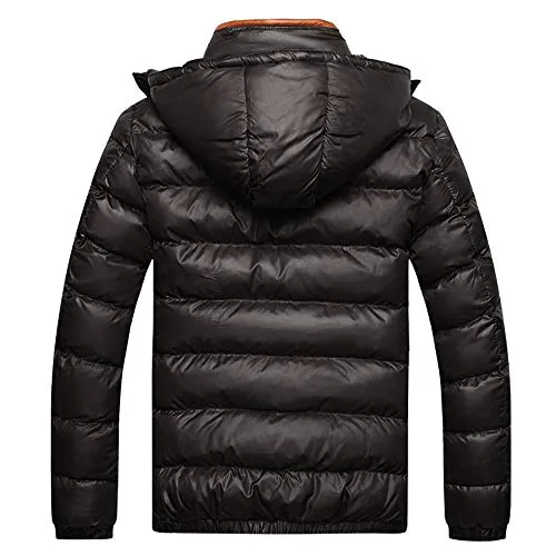 Men's Packable Down Jacket Hooded Casual Windproof Warm Winter Puffer Jacket M-4XL