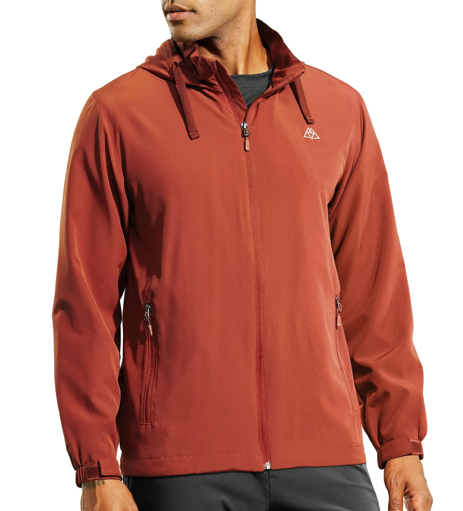 Men's Packable Windbreaker Jacket, Lightweight & Water Resistant, Hooded for Running & Hiking