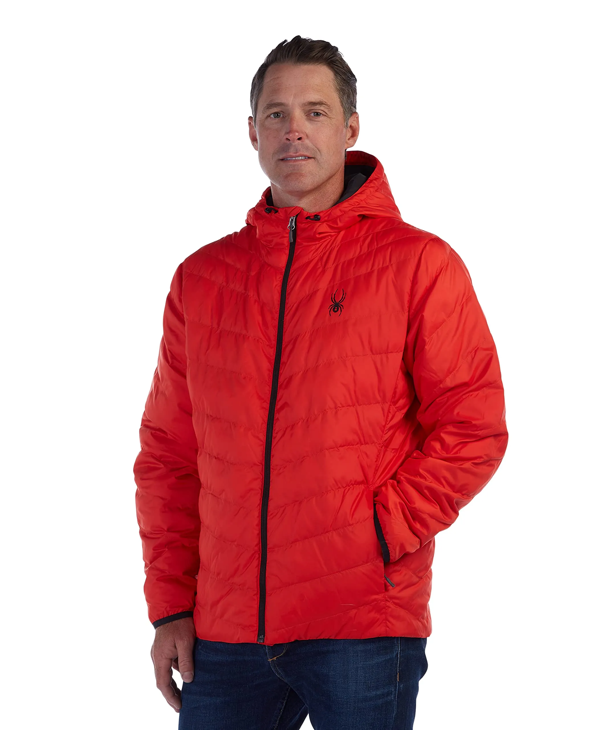 Men's Peak Hoodie Insulator Jacket, Volcano, XX-Large - Water Resistant, 120g Insulation