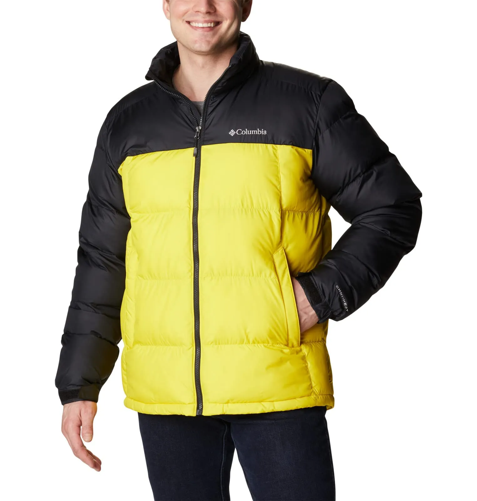 Men's Pike Lake Jacket in Laser Lemon/Black, Large - Water-Resistant Thermal Insulation