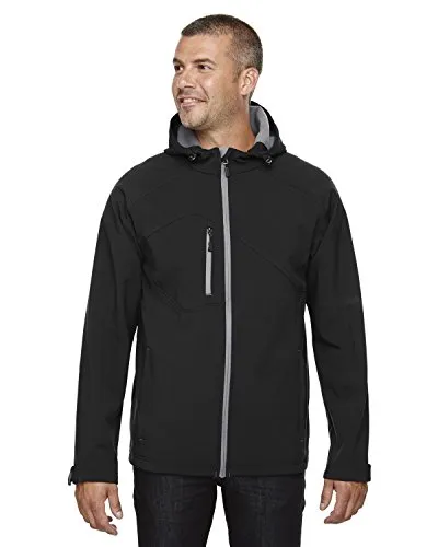 Men's Prospect Fleece Soft Shell Hooded Jacket, Large, Black – Water-Repellent, Warm & Stylish