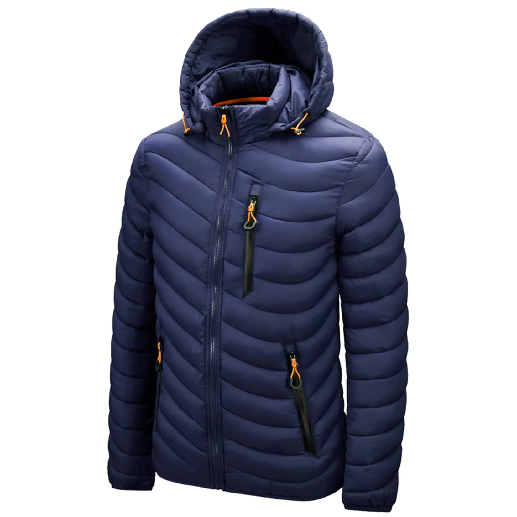 Men's Puffer Jacket Winter Coat with Detachable Hood, Insulated, Water-Resistant, Stylish Design