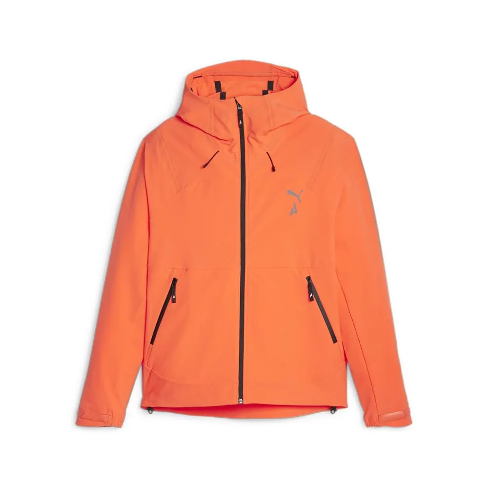 Mens PUMA Softshell Full-Zip Jacket Small Orange - Weather-Resistant Athletic Outerwear