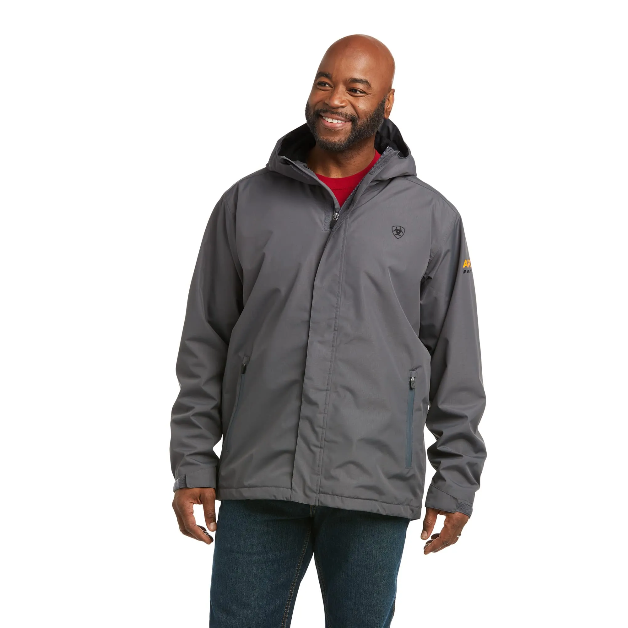 Mens Rebar Stormshell Waterproof Jacket ARIAT 4X-Large, Fully Waterproof, Adjustable Hood & Cuffs