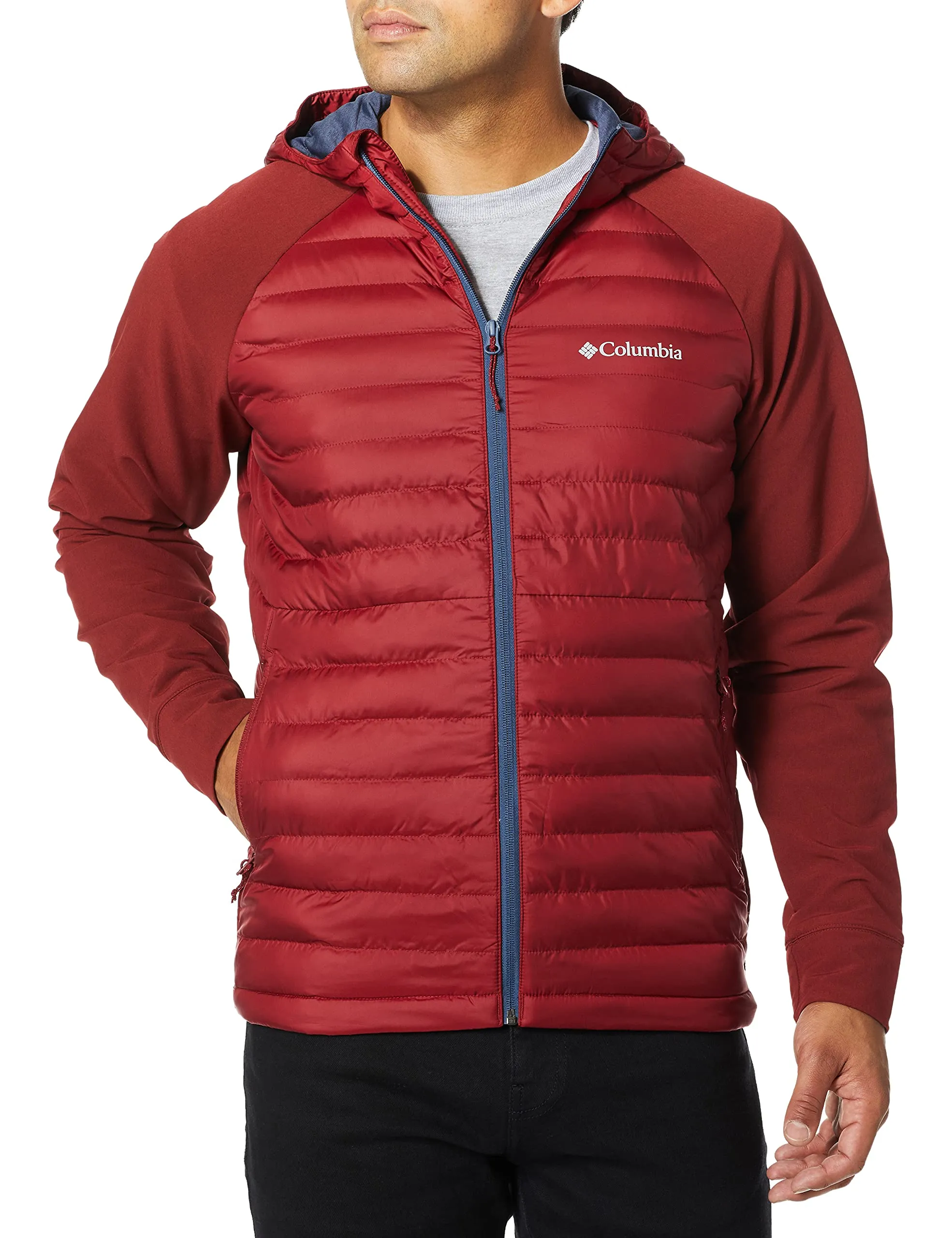 Men's Rogue Explorer Hybrid Jacket, Red Element, Large - Windproof, Water-Resistant, Lightweight