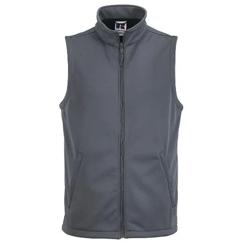 Men's Russell Smart Softshell Gilet Jacket - X-Small, 100% Polyester, Breathable, Weather Resistant