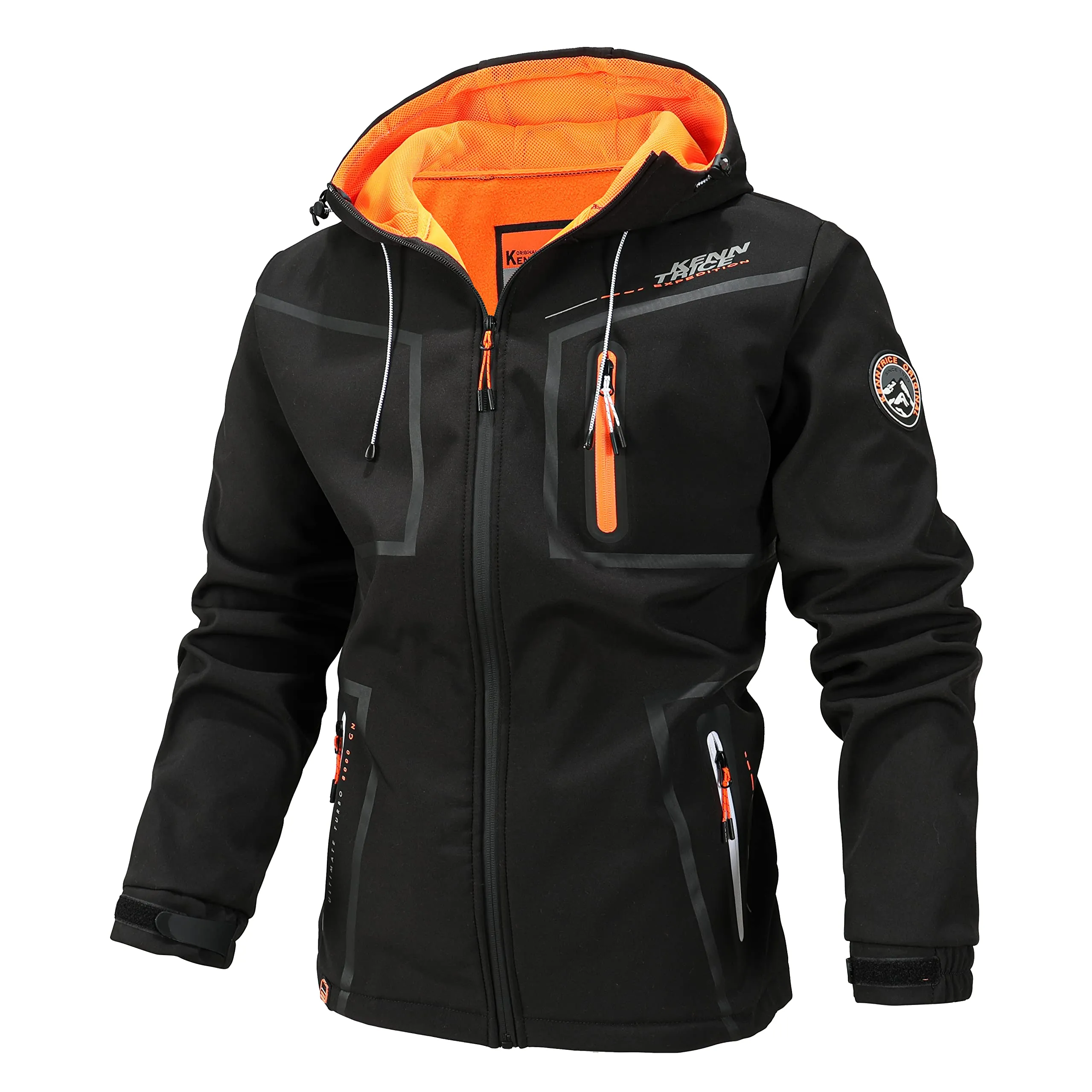 Men's Softshell Jackets Fleece Lined Waterproof Windbreaker Hooded for Fall Winter Hiking