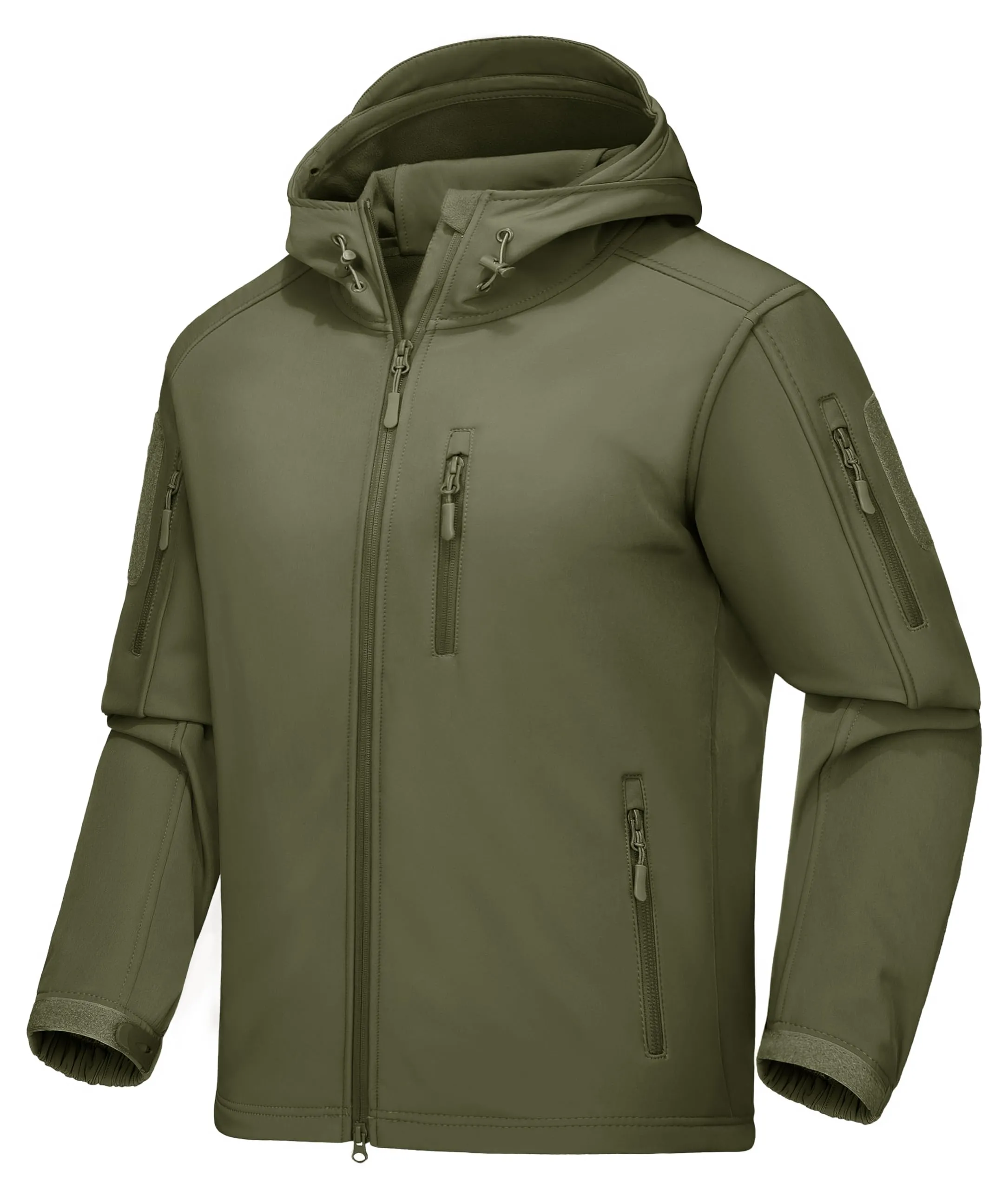 Men's Tactical Jacket with 6 Pockets, Fleece Lined, Water-Resistant Soft Shell Winter Coat