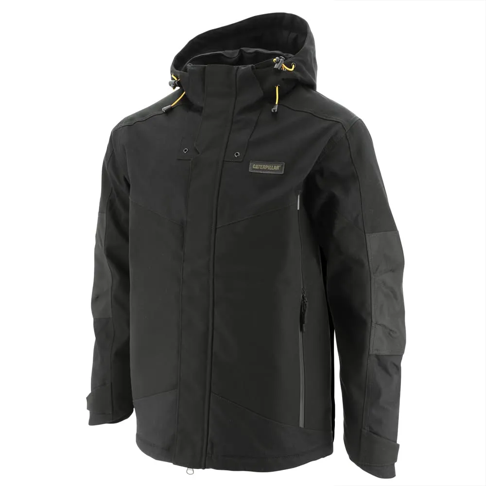 Men's Triton Insulated Jacket - Waterproof Shell, 2-Way Zipper, Removable Hood, Black, X-Large