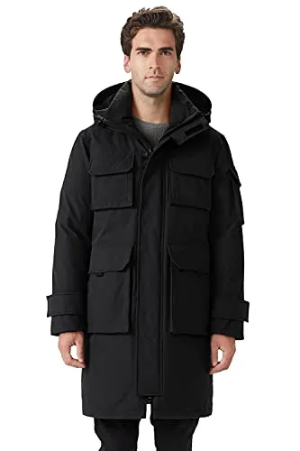 Men's Warm Hooded Parka Down Coat Small