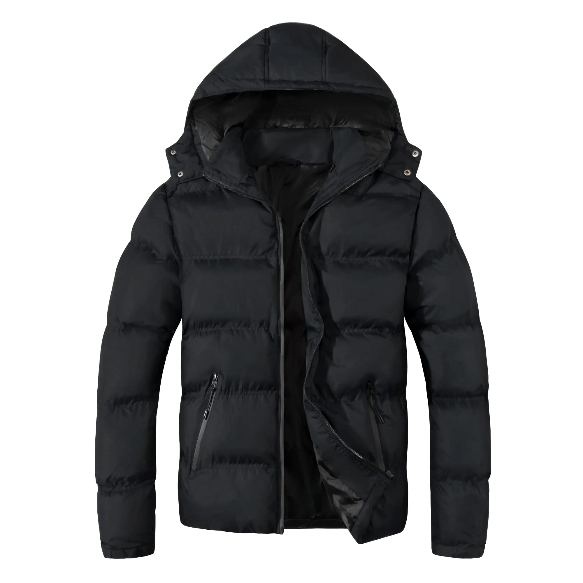 Men's Water-Resistant Puffer Jacket - Insulated Down Alternative Coat in Small by MADHERO