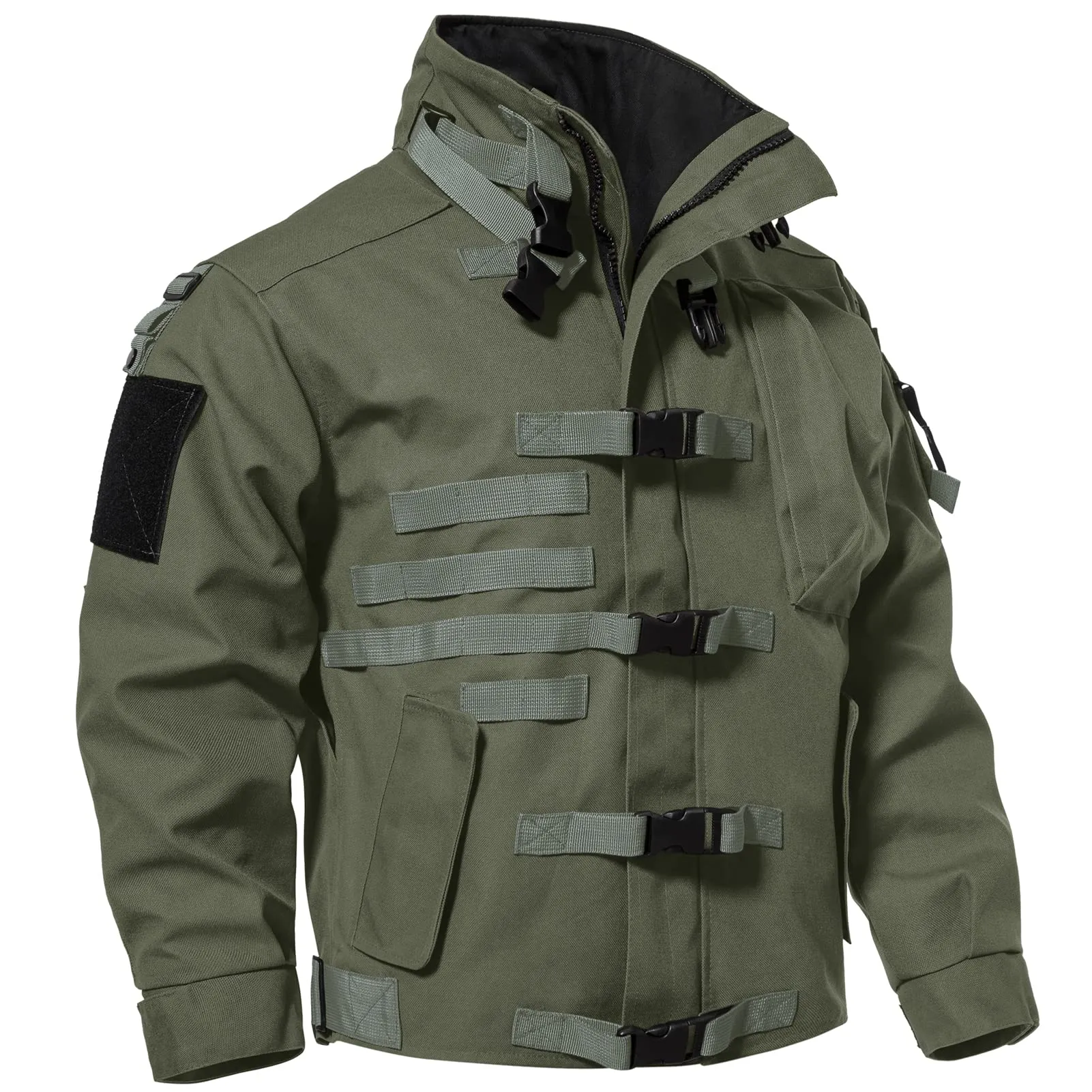 Men's Waterproof Tactical Jacket with Multi-Pocket Design - X-Small Windbreaker for Hunting