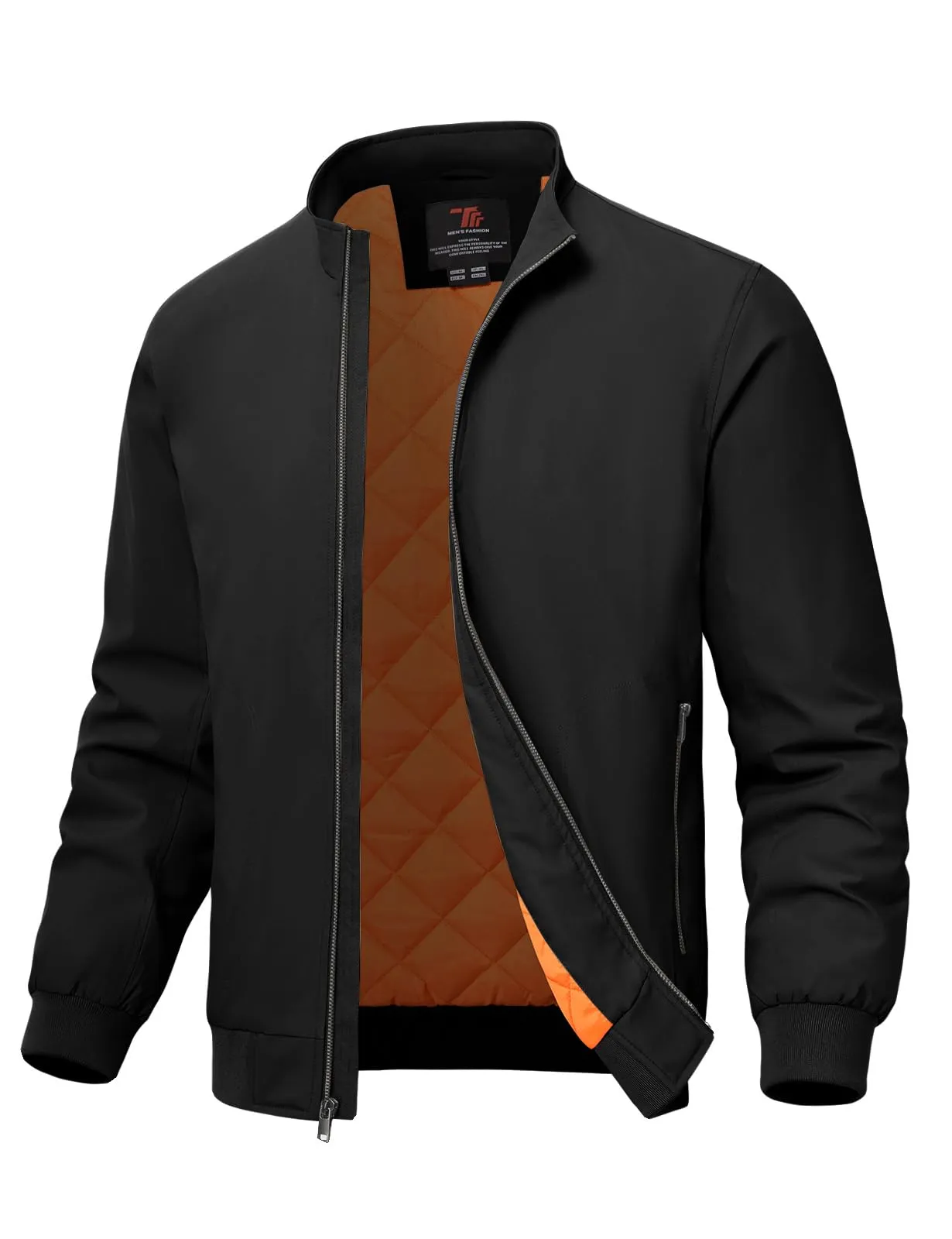 Men's Winter Lightweight Bomber Jacket - Water Resistant, Quilted, Small, Casual Windbreaker