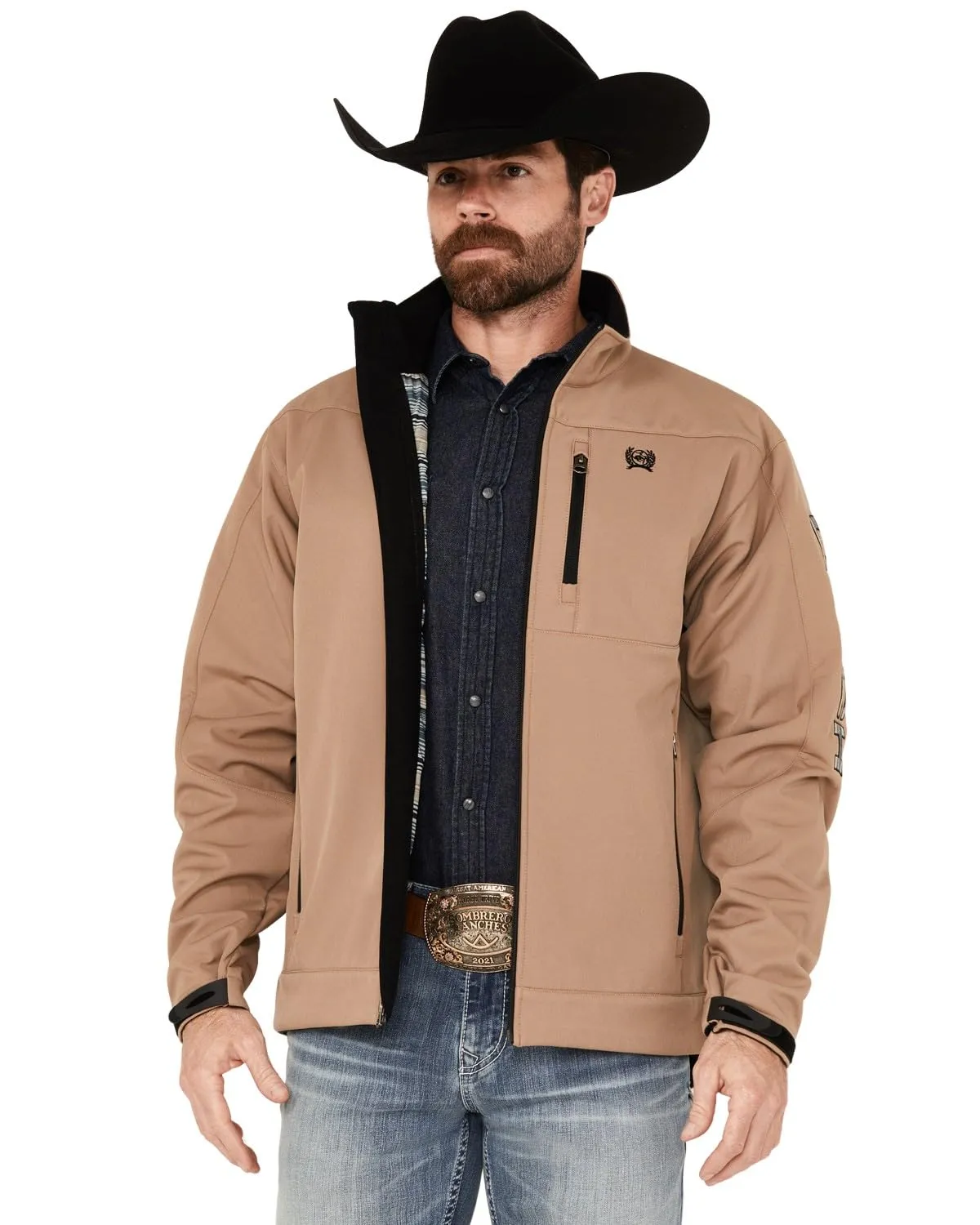 Men's X-Large Brown Bonded Softshell Jacket by Cinch - Durable, Stylish, Adjustable Fit